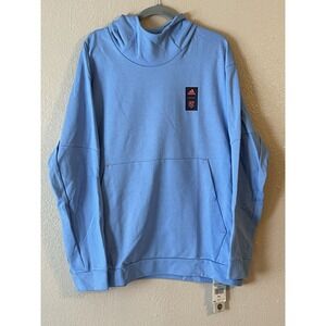 Men's 2XL NWT New York City FC Adidas 2023 Player Travel Pullover Hoodie Blue